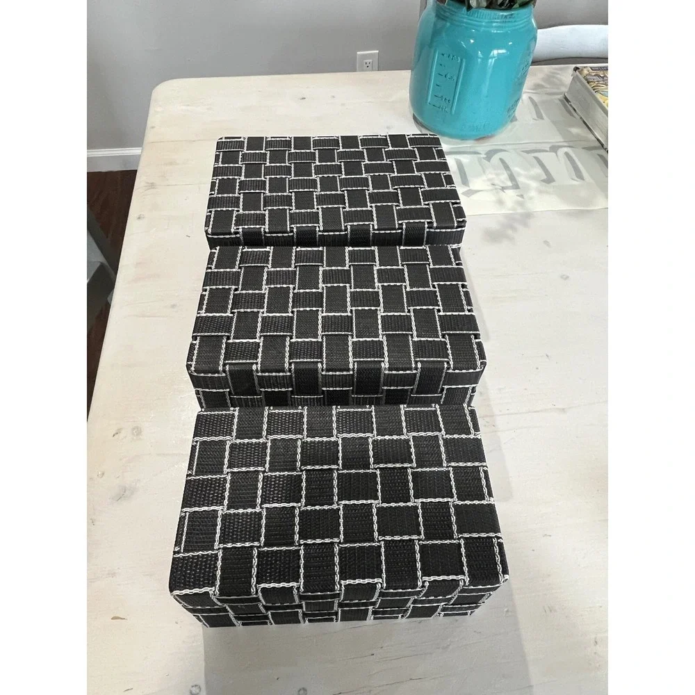 Woven Storage Baskets Set of 3 Black & White - Home‎ college dorm Organization